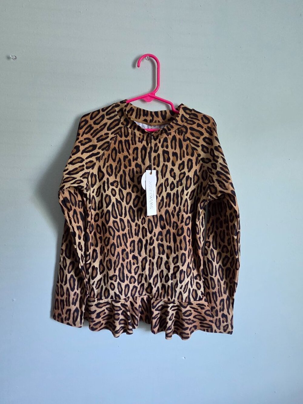 Swiminista Swim Shirt Girl's 10 Youth Animal Print Sun Surf Shirt Coverup NWT